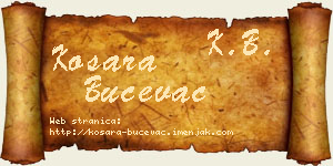 Kosara Bučevac vizit kartica